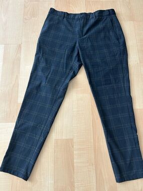 Zara Navy Plaid Chinos